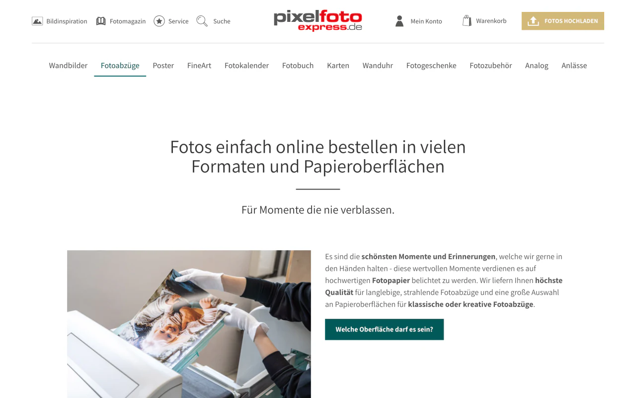 Produktseite Fotoabzüge