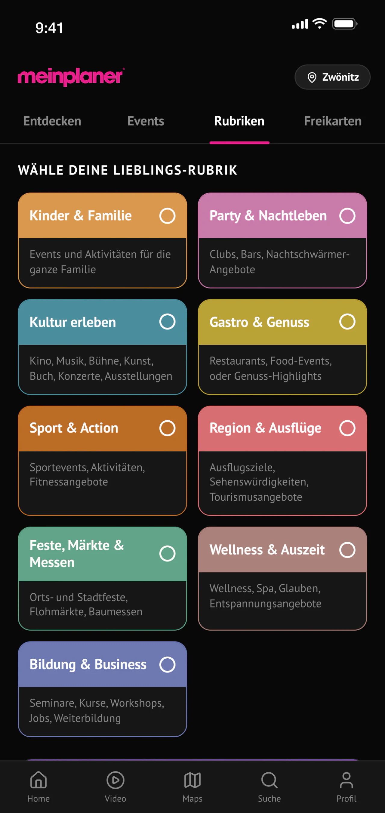 Rubriken & Freikarten